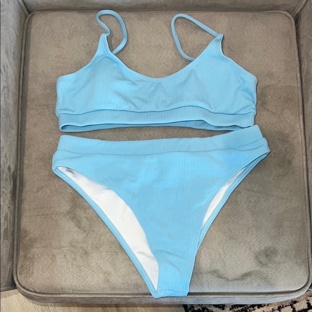 SHEIN Light Blue Bikini Set